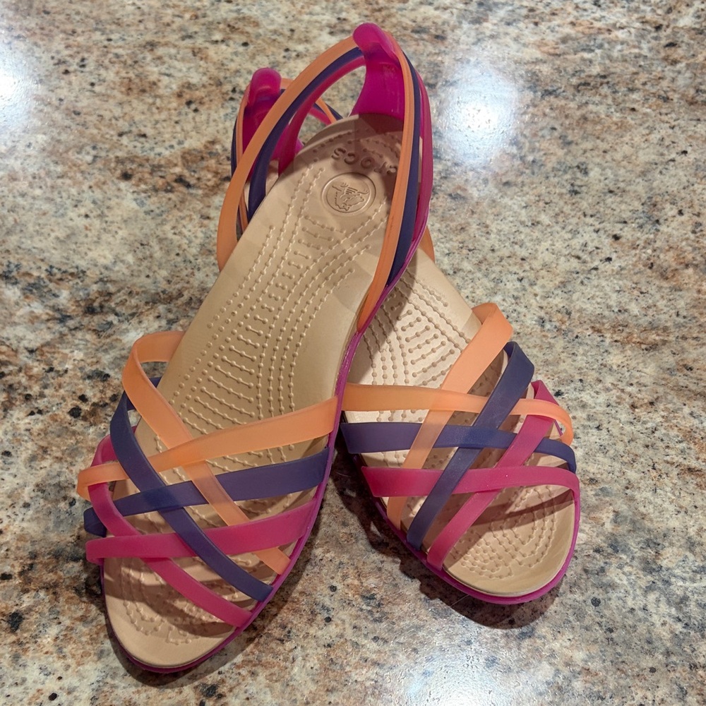 CROCS Colorful Strappy Sandals - Pink, Orange, Purple